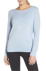 Zella Be Still Open Back Top in Blue at Nordstrom